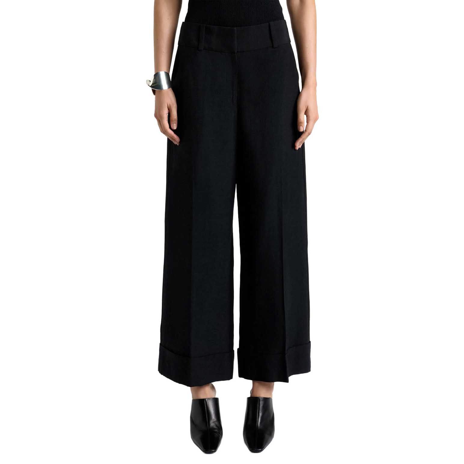 Cue Viscose Blend Cropped Pant